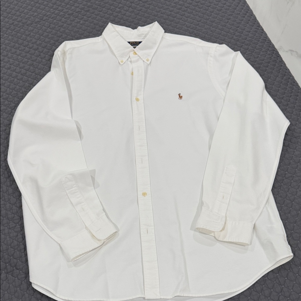 Ralph Lauren White Casual Button Down Shirt